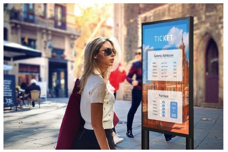 Outdoor digital signage with touch screen